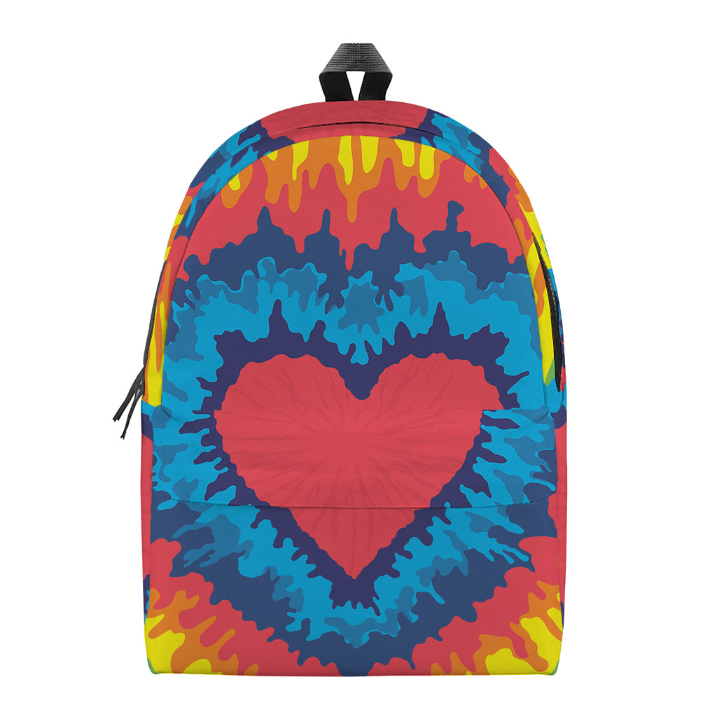 Rainbow Heart Tie Dye Print Backpack