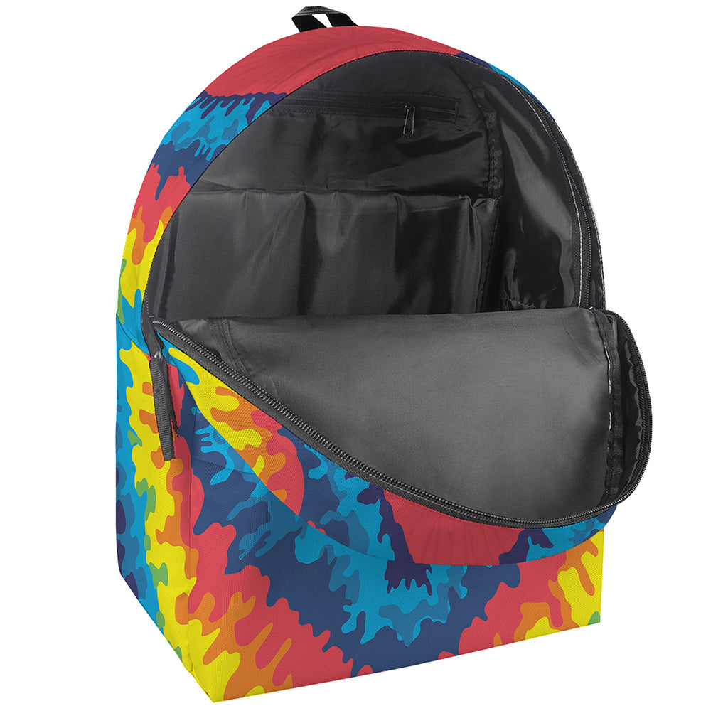 Rainbow Heart Tie Dye Print Backpack