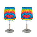 Rainbow Heart Tie Dye Print Bar Stool Covers