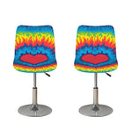 Rainbow Heart Tie Dye Print Bar Stool Covers