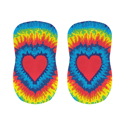 Rainbow Heart Tie Dye Print Bar Stool Covers