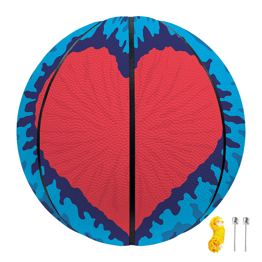 Rainbow Heart Tie Dye Print Basketball