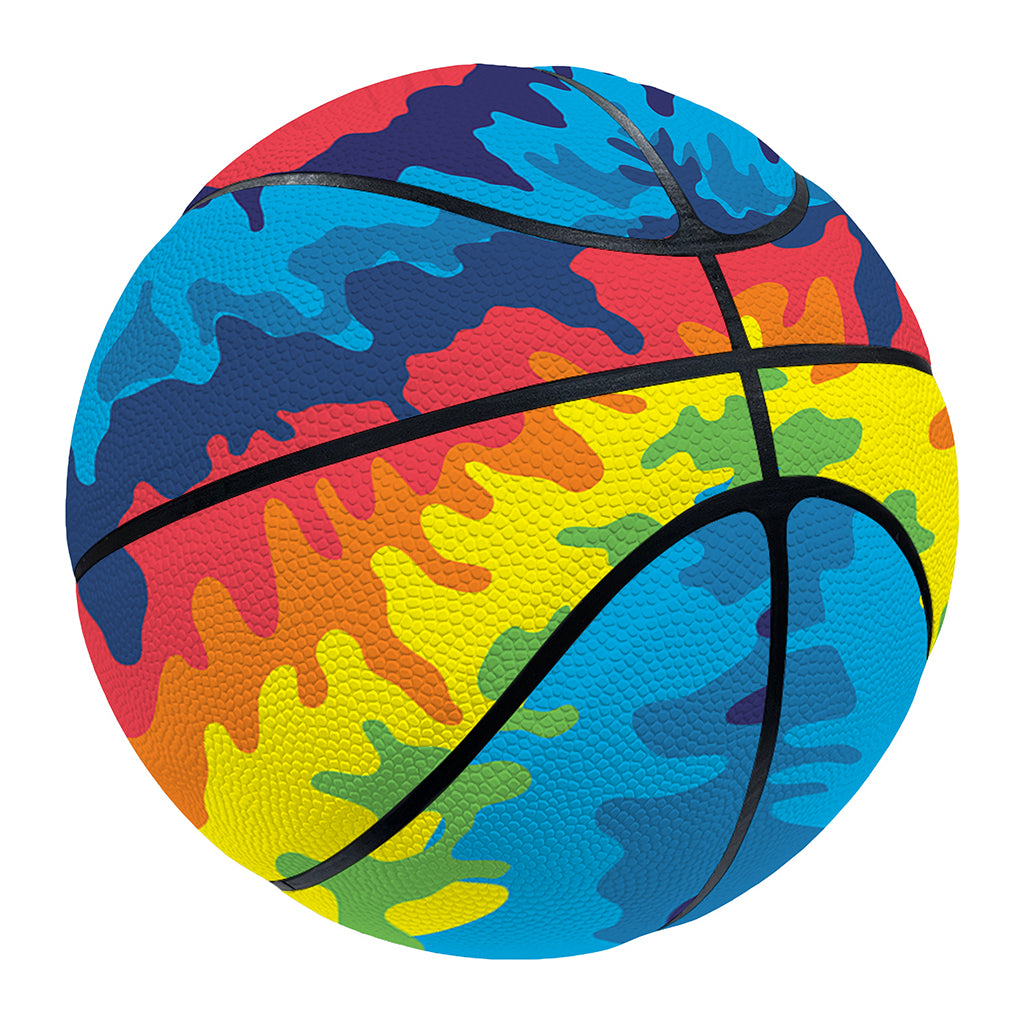 Rainbow Heart Tie Dye Print Basketball