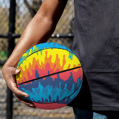 Rainbow Heart Tie Dye Print Basketball