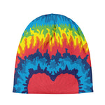 Rainbow Heart Tie Dye Print Beanie