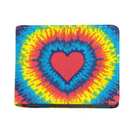 Rainbow Heart Tie Dye Print Bifold Wallet