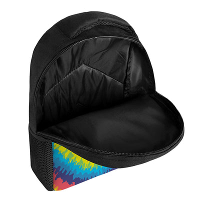 Rainbow Heart Tie Dye Print Casual Backpack