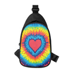 Rainbow Heart Tie Dye Print Chest Bag
