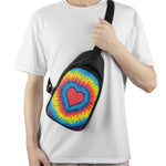 Rainbow Heart Tie Dye Print Chest Bag