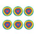Rainbow Heart Tie Dye Print Coaster Set