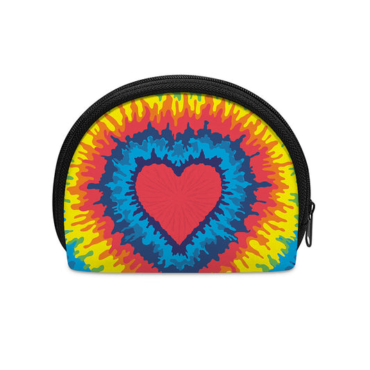 Rainbow Heart Tie Dye Print Coin Purse