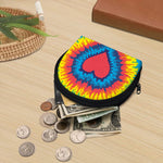 Rainbow Heart Tie Dye Print Coin Purse