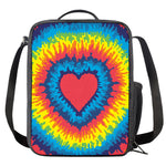 Rainbow Heart Tie Dye Print Crossbody Lunch Bag