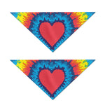 Rainbow Heart Tie Dye Print Dog Bandana