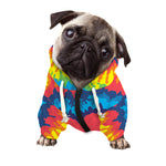 Rainbow Heart Tie Dye Print Dog Zip Up Hoodie
