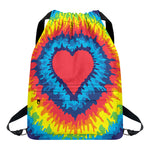Rainbow Heart Tie Dye Print Drawstring Backpack