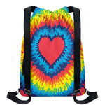 Rainbow Heart Tie Dye Print Drawstring Backpack