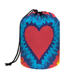 Rainbow Heart Tie Dye Print Drawstring Makeup Bag