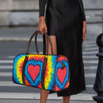 Rainbow Heart Tie Dye Print Duffle Bag