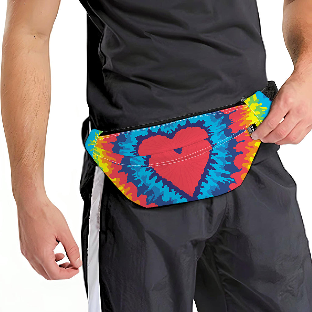 Rainbow Heart Tie Dye Print Fanny Pack