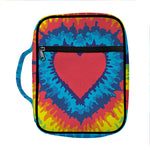 Rainbow Heart Tie Dye Print Front Pocket Bible Bag