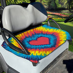Rainbow Heart Tie Dye Print Golf Cart Seat Cover