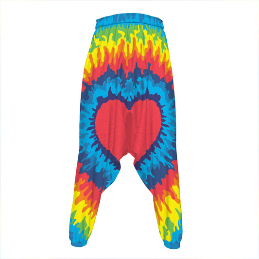 Rainbow Heart Tie Dye Print Hammer Pants