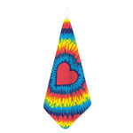 Rainbow Heart Tie Dye Print Hand Towel