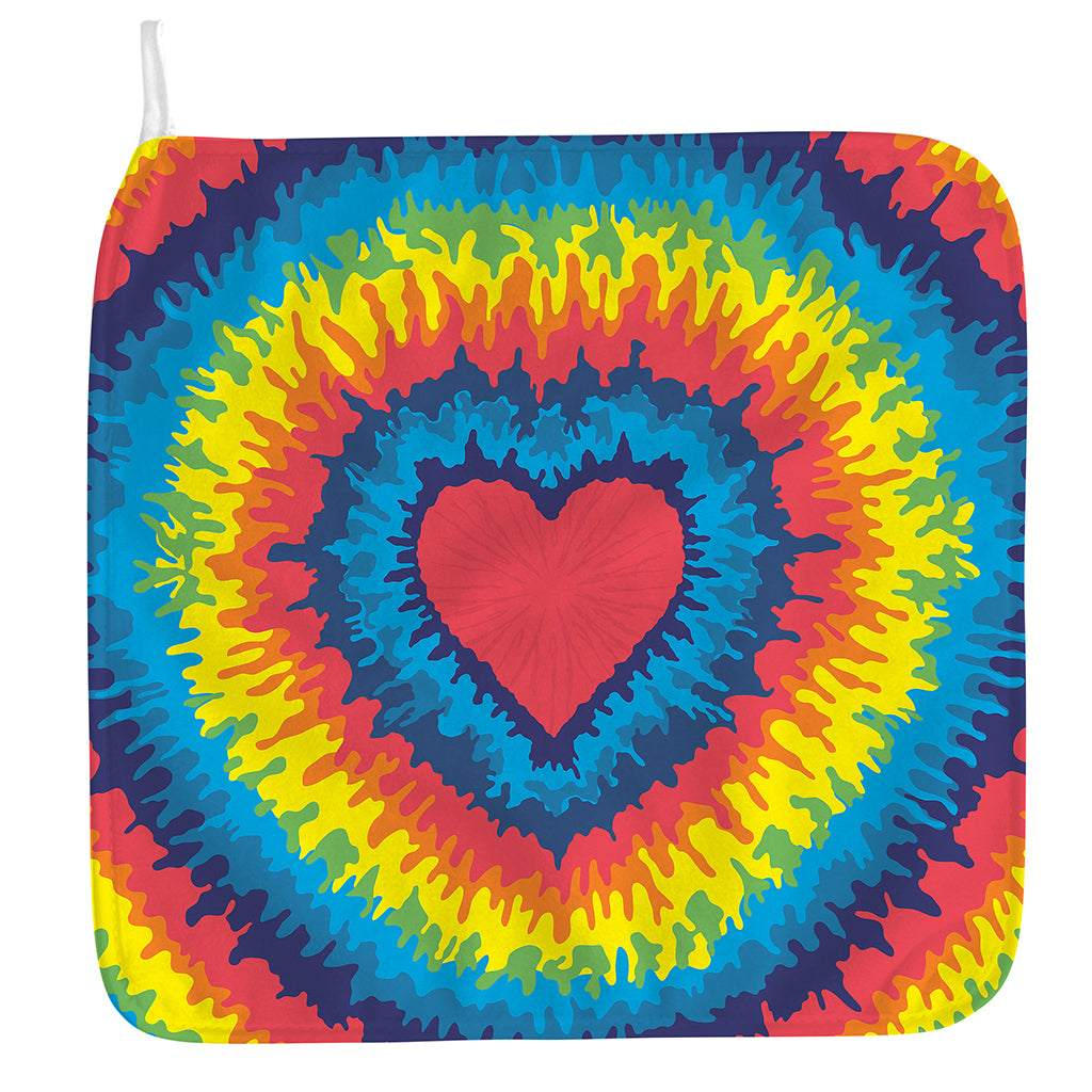 Rainbow Heart Tie Dye Print Hand Towel