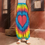 Rainbow Heart Tie Dye Print Harem Pants