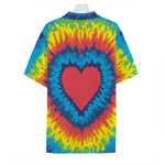 Rainbow Heart Tie Dye Print Hawaiian Shirt