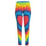 Rainbow Heart Tie Dye Print High-Waisted Pocket Leggings