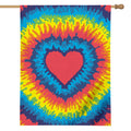 Rainbow Heart Tie Dye Print House Flag