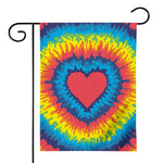 Rainbow Heart Tie Dye Print House Flag
