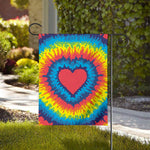 Rainbow Heart Tie Dye Print House Flag