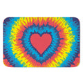 Rainbow Heart Tie Dye Print Indoor Door Mat