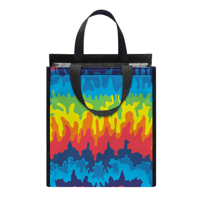 Rainbow Heart Tie Dye Print Insulated Lunch Tote