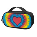 Rainbow Heart Tie Dye Print Portable Cooler Travel Case