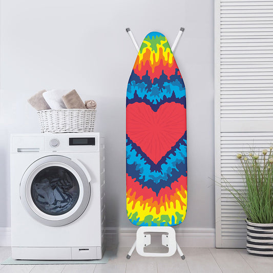 Rainbow Heart Tie Dye Print Ironing Board Cover