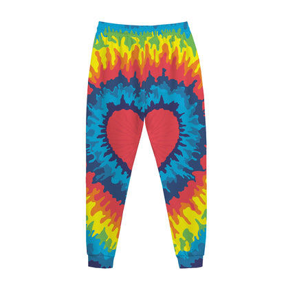 Rainbow Heart Tie Dye Print Jogger Pants