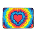 Rainbow Heart Tie Dye Print Kitchen Mat