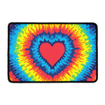 Rainbow Heart Tie Dye Print Kitchen Mat