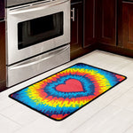 Rainbow Heart Tie Dye Print Kitchen Mat
