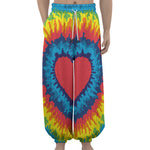 Rainbow Heart Tie Dye Print Lantern Pants