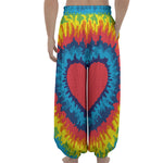Rainbow Heart Tie Dye Print Lantern Pants