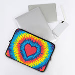 Rainbow Heart Tie Dye Print Laptop Sleeve