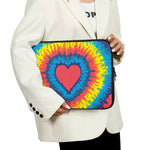 Rainbow Heart Tie Dye Print Laptop Sleeve