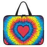 Rainbow Heart Tie Dye Print Laptop Sleeve With Handle