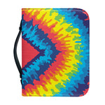 Rainbow Heart Tie Dye Print Leather Bible Cover