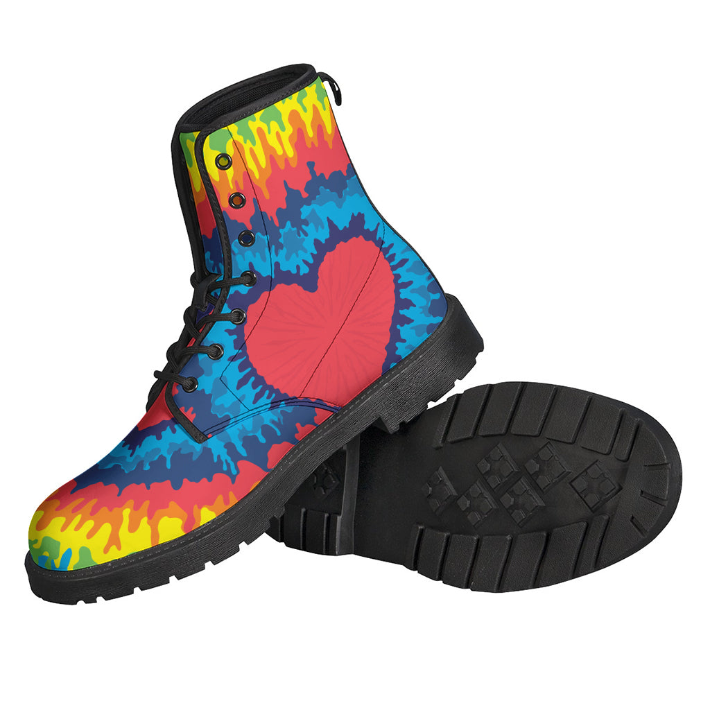 Rainbow Heart Tie Dye Print Backpack